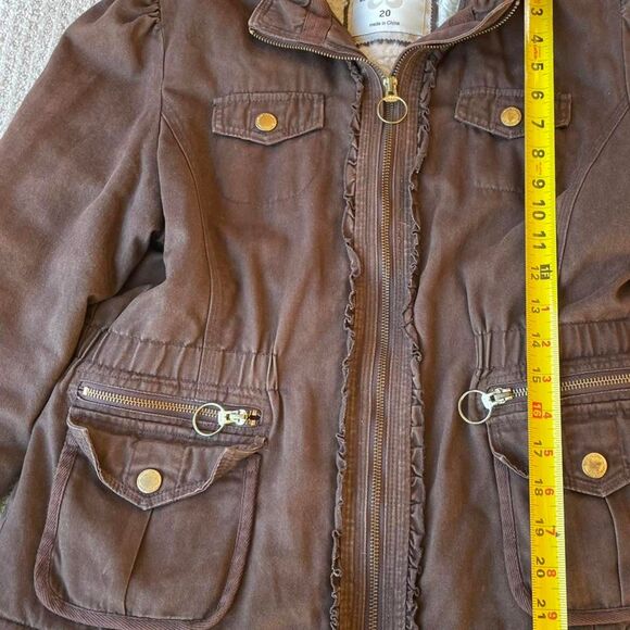Limited Too Vintage Y2K Chocolate Brown Canvas Jacket Sherpa Girlhood 90's READ - Picture 7 of 8